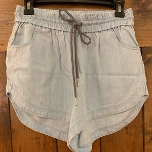 Denim Tie Shorts